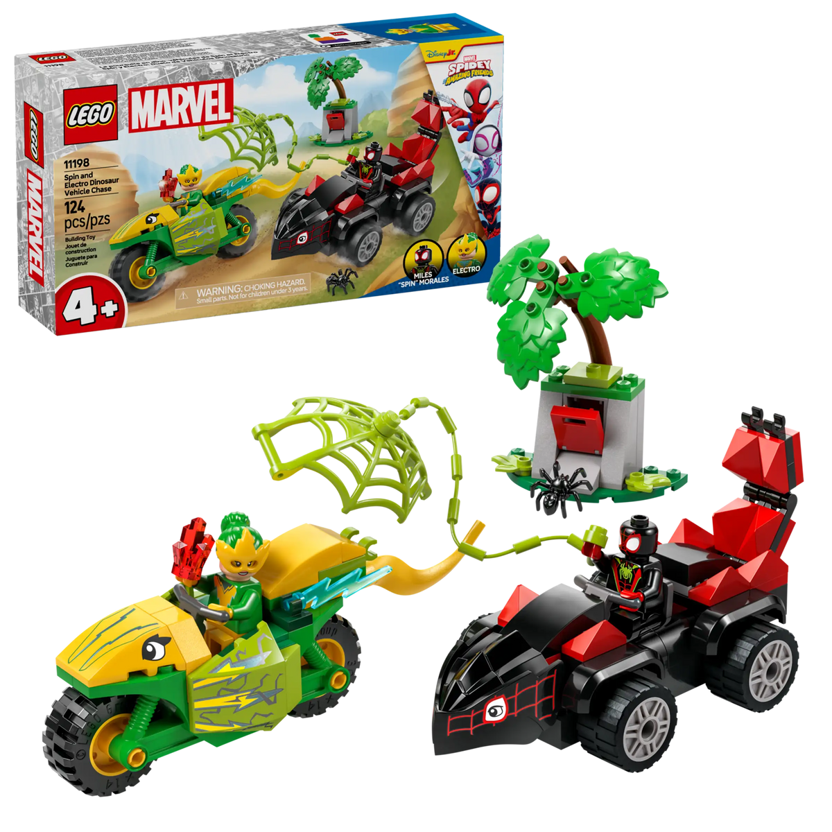 LEGO Marvel 11198 Spin and Electro Dinosaur Vehicle Chase