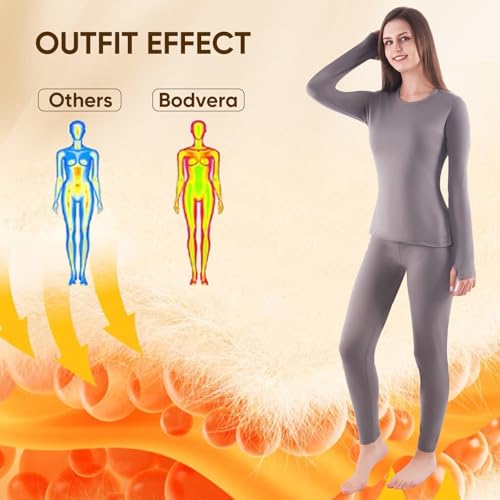 Thermal Underwear for Women, Long Johns for Women Thermal Sets Ultra Soft Fleece Lined Base Layer Top and Bottom