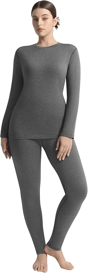 Thermal Underwear Set for Women Long Johns with Fleece Lined, Base Layer Women Cold Weather Top Bottom