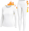 Thermal Underwear Women Long Johns Set Fleece Lined Warm Base Layer Long Sleeve for Weather Top Bottom Pajama