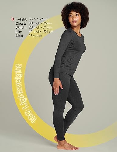 Lapasa Women's Cozy Fleece-Lined Thermal Base Layer Set – Top & Bottom | Stay Warm & Soft All Winter!