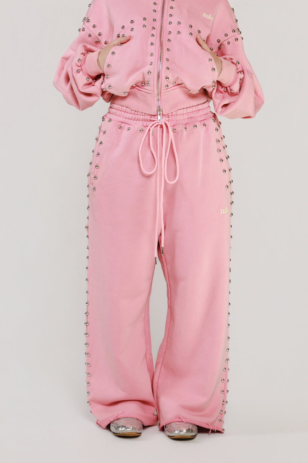 LIMITED EDITION -- MARX STUDDED SWEAT PANT -- BUBBLE GUM