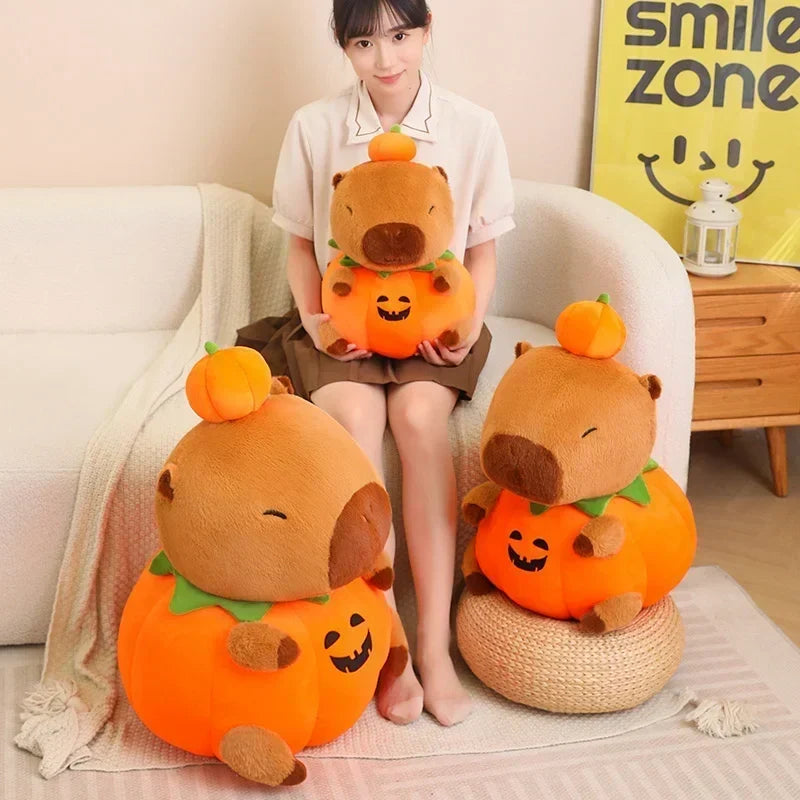 Adorable Halloween Pumpkin Capybara Plush for Your Festive Celebrations!
