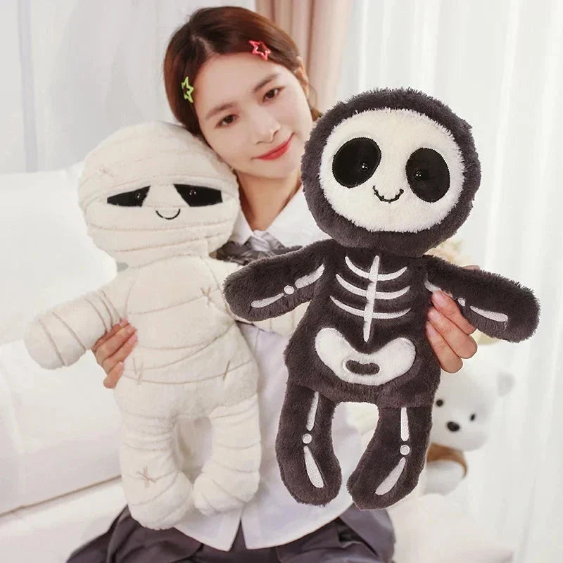 Chilling Skeleton and Mysterious Mummy Halloween Plush Toys