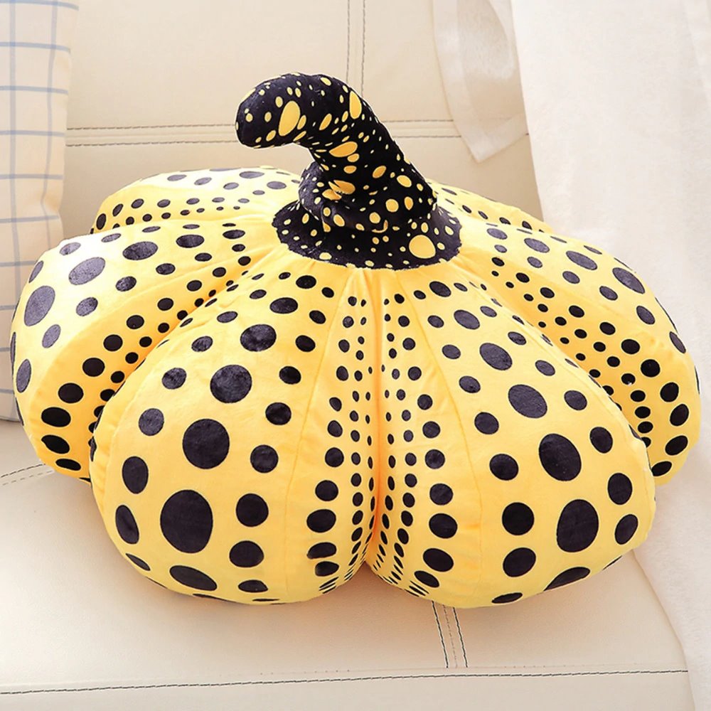 Delightfully Spooky Yayoi Kusama Pumpkin Plushies for Halloween Fun