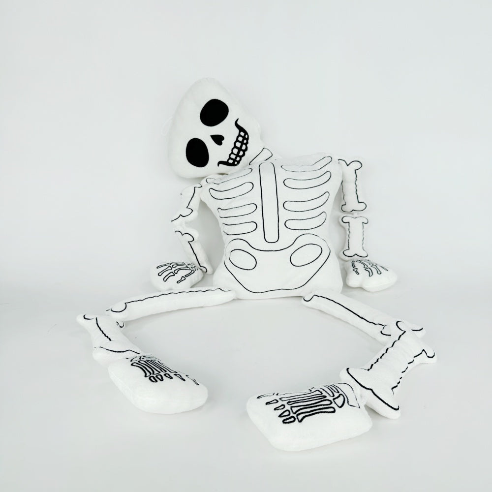 Goth White and Black Skeleton Plush
