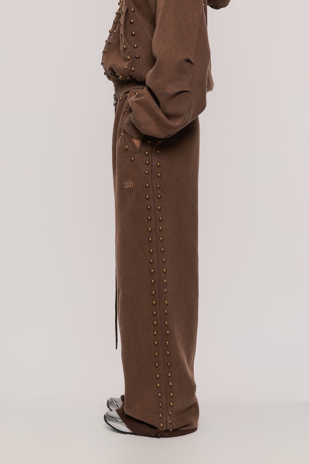 MARX STUDDED SWEAT PANT -- BROWN